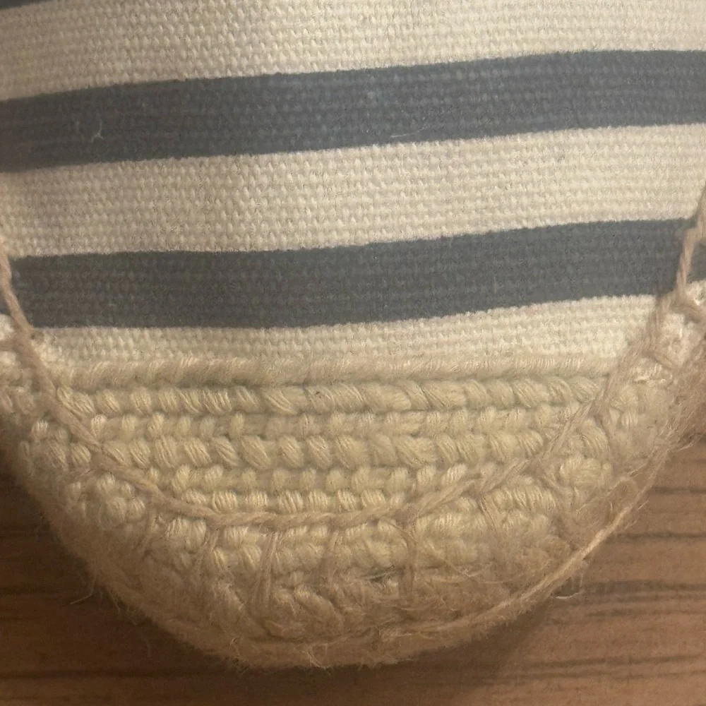 J.Crew D’Orsay Espadrille Women’s Stripe Lace Up Sandal Navy Cream Size 8